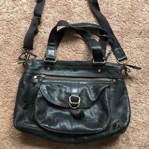Distressed black leather Fossil purse
